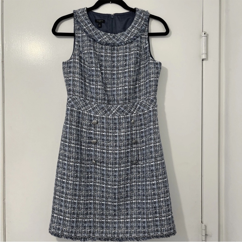 Talbots Petite Tweed Sleeveless Dress Sz 2p